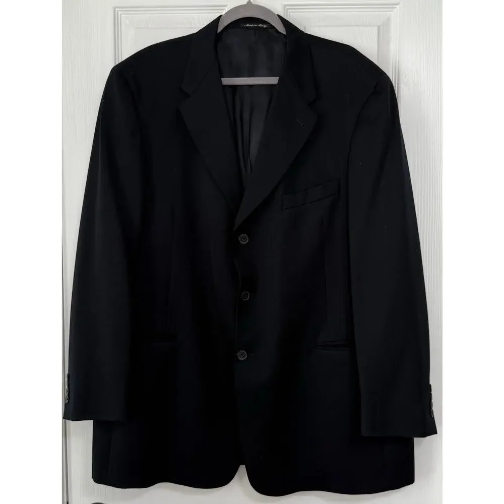 Murano Italy Men's Navy 100%Wool Super 100's Sportscoat Blazer Size 48R